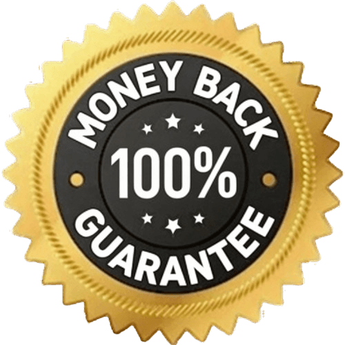 Gold money-back guarantee badge