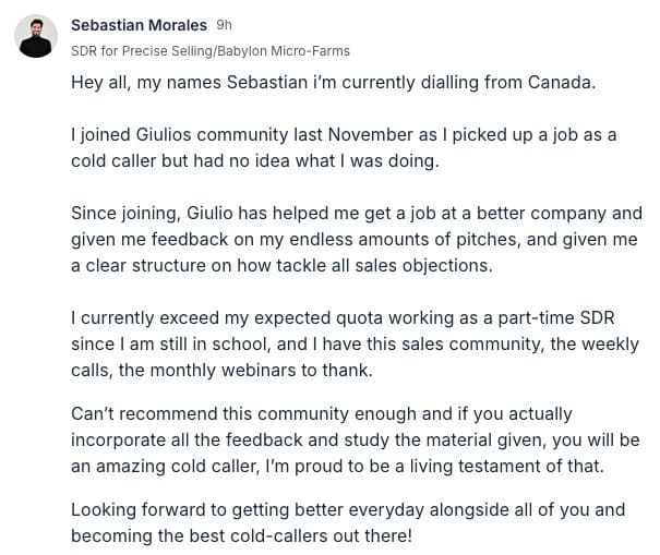 Community member testimonial 17