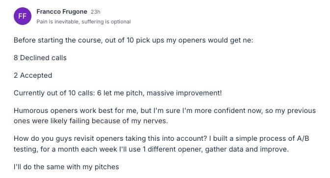 Community member testimonial 32